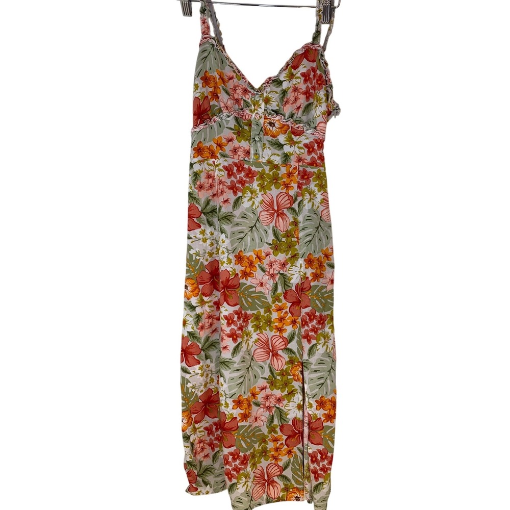 Y2k‎ Forever 21 Tropical Floral Midi Dress Small coquette Boho Summer Women